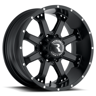 Raceline 991B Assault 16x8in / 6x139.7 BP / 0mm Offset / 106.1mm Bore - Satin Black Wheel - 991B-68060-00