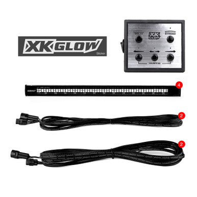XK Glow Tube Strobe Lights w/ Traffic Modes Ultra LEDs Multiple Modes + Solid On - Blue 4pc 12in - XK052002-4B