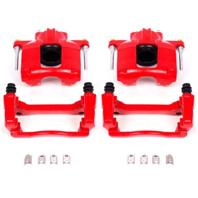 Power Stop 07-18 Jeep Wrangler JK Front Red Calipers w/Brackets - Pair - S5044