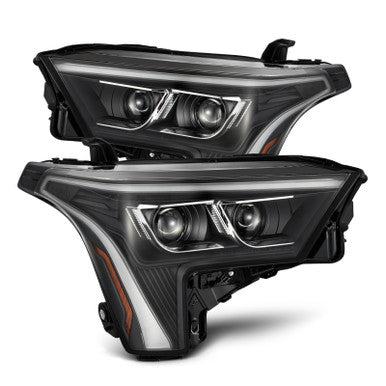 AlphaRex 22-23 Toyota Tundra LUXX-Series Headlights Black w/White DRL - Req 810029 OR 810030 - 880864