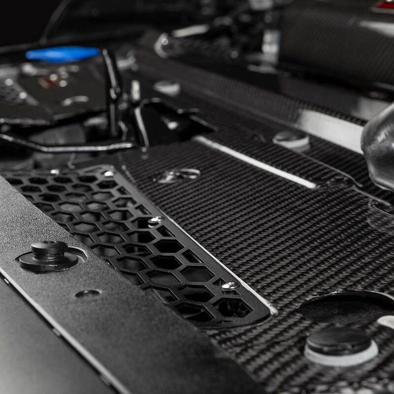 COBB Redline Carbon Fiber Radiator Shroud - Installed 2
