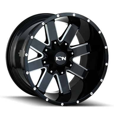 ION Type 141 20x10 / 5x127 BP / -19mm Offset / 87mm Hub Gloss Black Milled Wheel - 141-2152M