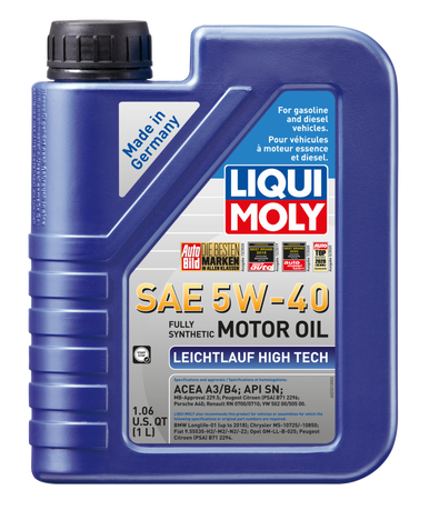 LIQUI MOLY 1L Leichtlauf (Low Friction) High Tech Motor Oil SAE 5W40 - 2331
