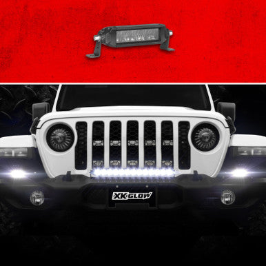 XK Glow Razor Light Bar Auxiliary High Beam Driving No Wire & Switch 6in - XK064006-D