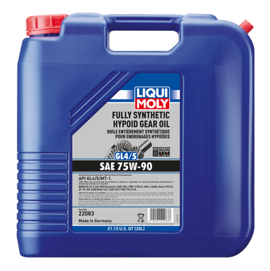 LIQUI MOLY 20L Fully Synthetic Hypoid Gear Oil (GL4/5) 75W90 - 22083