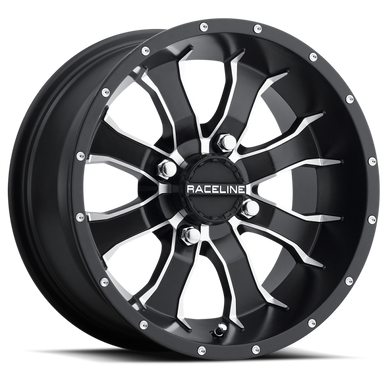 Raceline A77 Mamba 10x5in / 4x156 BP / 18mm Offset / 132.5mm Bore - Black & Machined Wheel - A7710556-32