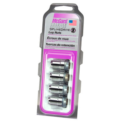 McGard SplineDrive Lug Nut (Cone Seat) M12X1.25 / 1.24in. Length (4-Pack) - Chrome (Req. Tool) - 65354