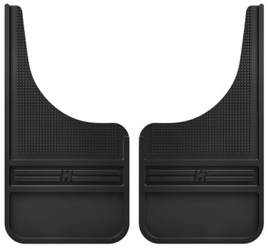 Husky Liners Universal 12in Wide Black Rubber Front Mud Flaps w/o Weight - 55000