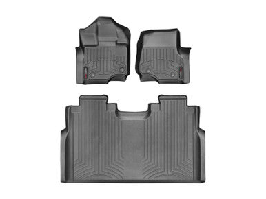 WeatherTech 15-22 Ford F-150 (Supercrew & Supercab Only) Front & Rear FloorLiners - Black - 44697-1-4