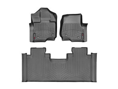 WeatherTech 15-22 Ford F-150 (Supercrew & Supercab Only) Front & Rear FloorLiners - Black - 44697-1-5