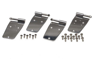 Kentrol 76-93 Jeep CJ/Wrangler YJ Door Hinge Set 4 Pieces - Polished Silver - 30420
