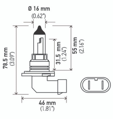 Hella 9006 12V 55W Halogen Bulb - 9006