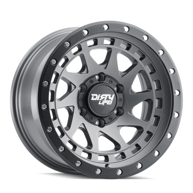Dirty Life 9311 Enigma Pro 17x9/6x139.7 BP/-12mm Offset/106mm Hub Satin Graphite Wheel - Beadlock - 9311-7983MGT12
