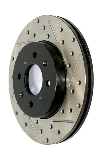 StopTech 16-17 Subaru WRX (w/Eyesight Technology) Sport Slotted & Drilled Rear Left Rotor - 127.47037L