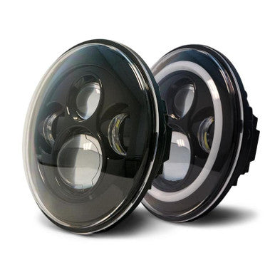 DV8 Offroad LED Projector Headlights w/ Angel Eyes For 2007-18 Jeep Wrangler JK - HL7JK-02