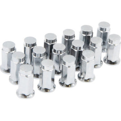 Raceline Hex/Flat Lug Nuts - 10mm x 1.25/14mm - 16 Pack - Chrome - RLUG-BX15C