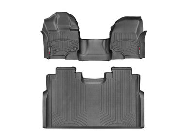 WeatherTech 15+ Ford F-150 SuperCab Front & Rear FloorLiner - Black - 447931-446974