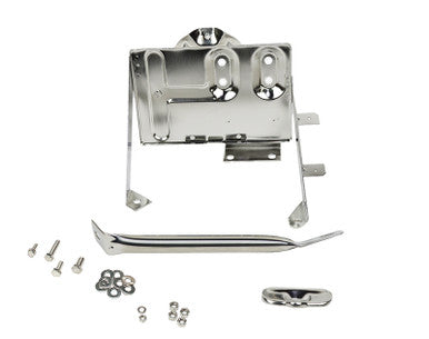 Kentrol 76-86 Jeep CJ Battery Tray with support arm - Polished Silver - 30498