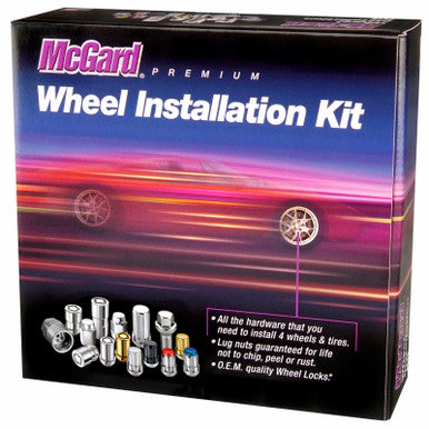 McGard 6 Lug Hex Install Kit w/Locks (Cone Seat Nut) M12X1.5 / 13/16 Hex / 1.5in. Length - Black - 84658