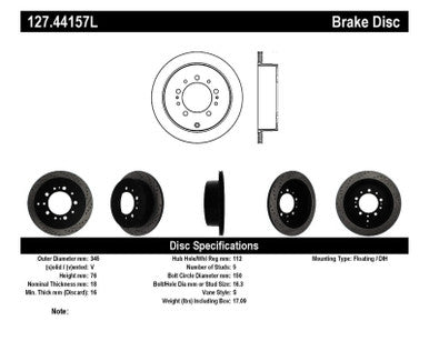 StopTech Slotted & Drilled Sport Brake Rotor - 127.44157L