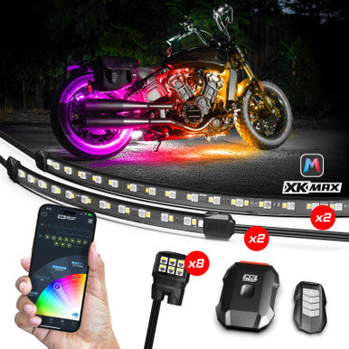 XK Glow XKmax RGBW 10pc addressable Motorcycle Underglow Light Kit - MX-MOTO-STA