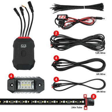 XK Glow RGBW Addressable LED Underglow Kits Advanced XKalpha App Controlled - AP-CAR-ADV