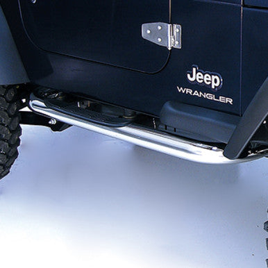 Rugged Ridge 3-In Round Tube Steps SS 97-06TJ - 11593.04