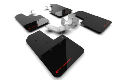 Rally Armor 2021+ Ford Bronco (Plstc Bmpr - NO Rptr/Sprt - NO RR/RB) Blk Mud Flap w/Red Logo - MF85-NO-PL-RD