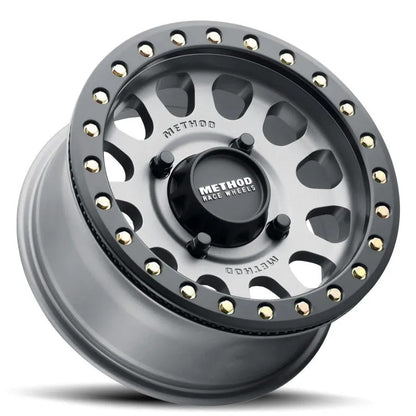 Method MR401 UTV Beadlock 15x7 / 5+2/38mm Offset / 5x4.5 / 72 CB Titanium - Matte Black Ring Wheel - MR40157012852B