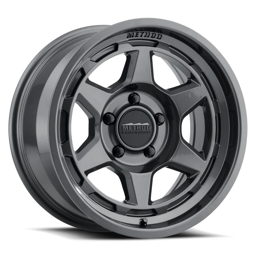 Method MR708 Bead Grip 17x8.5 / 0mm Offset / 5x5 BP / 71.5mm CB - Gloss Titanium - MR70878550800
