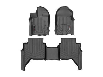 WeatherTech 2019+ Ford Ranger Supercrew Front & Rear Floorliner - Black - 441518-1-2
