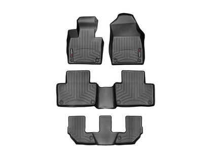 WeatherTech 2022+ Jeep Grand Wagoneer/Wagoneer 1st/2nd/3rd Row Rubber Mats - Black (8 Passenger) - 441704-1-5-6