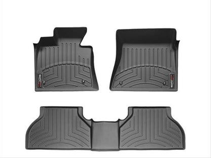 WeatherTech 09+ Ford F150 Reg/SuperCrew (w/ Heating Vents) Front and Rear FloorLiners - Black - 446111-441792