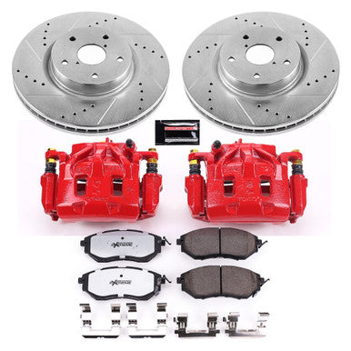 Power Stop Z26 Street Warrior Front Brake Upgrade Kit with Powder Coated Calipers For 2015-19 Subaru Outback - KC4603-26