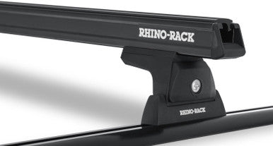 Rhino-Rack 05-15 Toyota Tacoma 4 Door Pick Up Heavy Duty RLT600 Track Mount 2 Bar Roof Rack - Black - JA8957