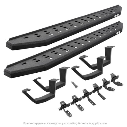 Go Rhino 2022 Toyota Tundra DC Kit w/RB20 Running Board + Brkts + 4 RB20 Drop Steps - Bedliner Coat - 6944358020T