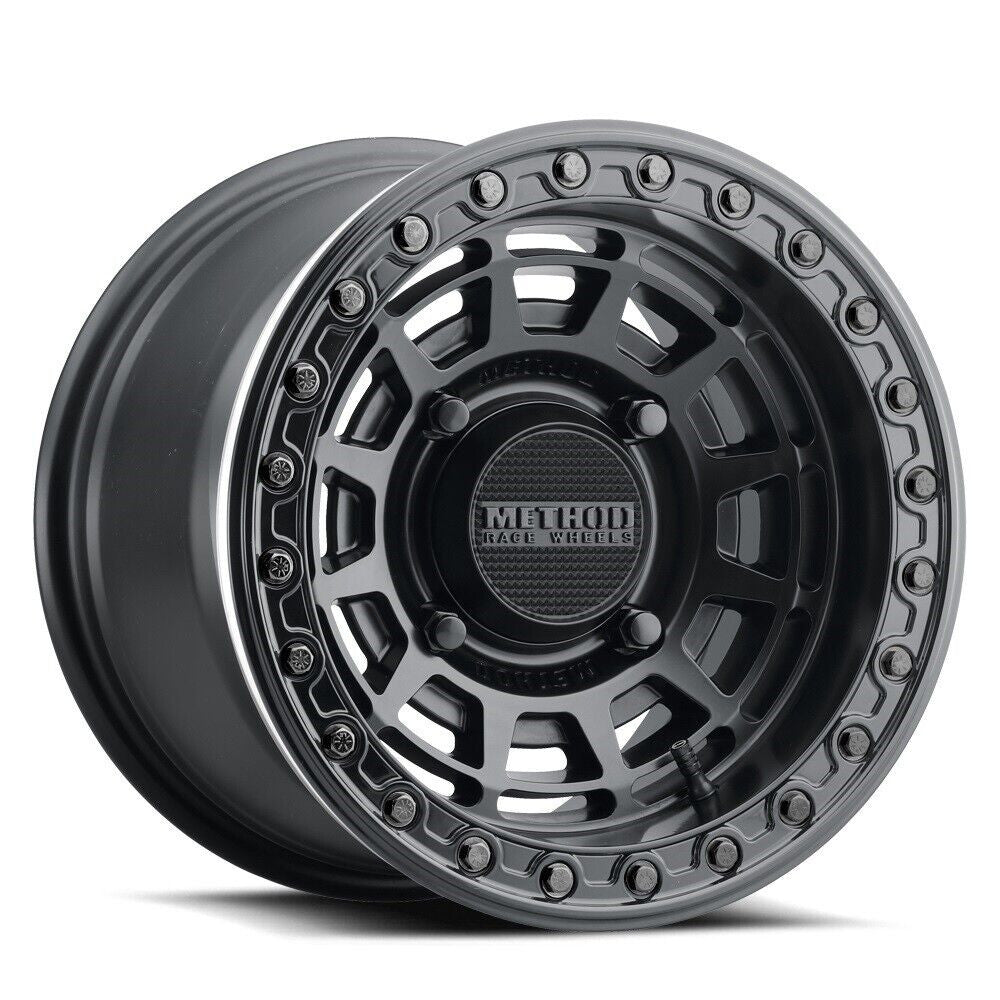 Method MR415 Beadlock 15x10 / 6+4/25mm Offset / 4x156 / 132 CB Matte Black Wheel - Gloss Black Ring - MR415510461064B