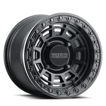 Method MR415 Beadlock 15x10 / 6+4/25mm Offset / 4x156 / 132 CB Matte Black Wheel - Gloss Black Ring - MR415510461064B