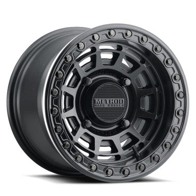 Method MR415 Beadlock 15x10 / 6+4/25mm Offset / 4x156 / 132 CB Matte Black Wheel - Gloss Black Ring - MR415510461064B