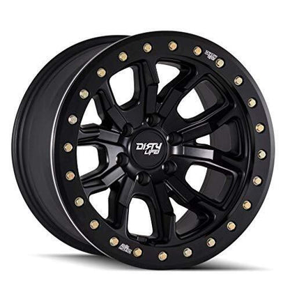 Dirty Life 9302 Roadkill 17x9/5x127 BP/-38mm Offset/71.5mm Hub Matte Black Wheel - Beadlock - 9302-7973MB38