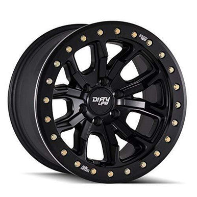 Dirty Life 9302 Roadkill 17x9/5x127 BP/-38mm Offset/71.5mm Hub Matte Black Wheel - Beadlock - 9302-7973MB38