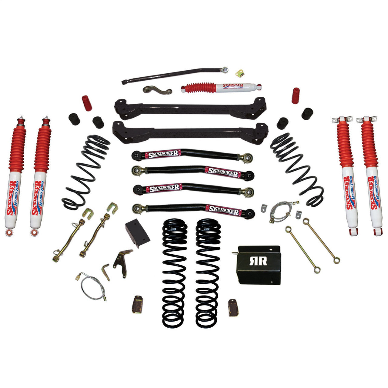 Skyjacker 97-06 Jeep TJ 4in Dual Rate Long Travel Coils Long Arm RR1 Lift Kit w/ Hydro 7000 Shocks - TJ40RR1LTK-H