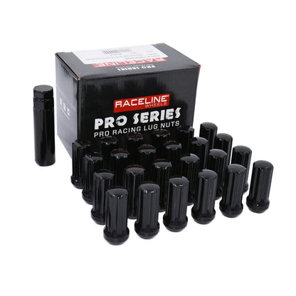 Raceline 12x1.5mm Spline Black Lug Nuts (16 Pack) - RLUG-CS20B