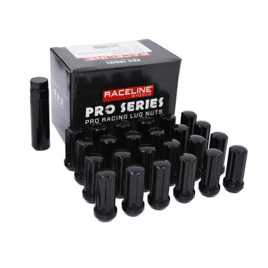 Raceline 12x1.5mm Spline Black Lug Nuts (16 Pack) - RLUG-CS20B